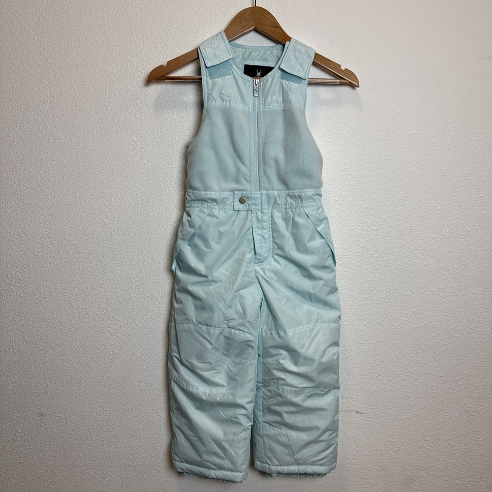 Spyder Girls Textured Sleeveless Button Zip Snowsuit Blue Size 5 EUC